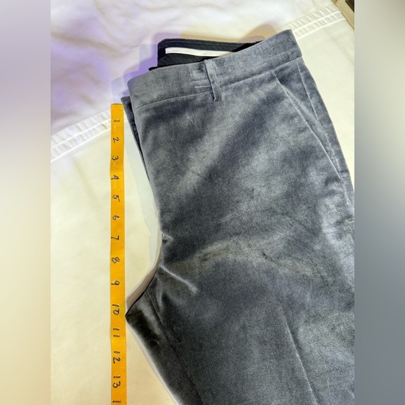 Ann Taylor Gray velvet flat front Ankle Pants size 8 - Picture 9 of 12